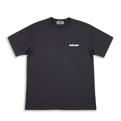 Acknow Make Them Know T-shirt in grey with small chest logo, front view
